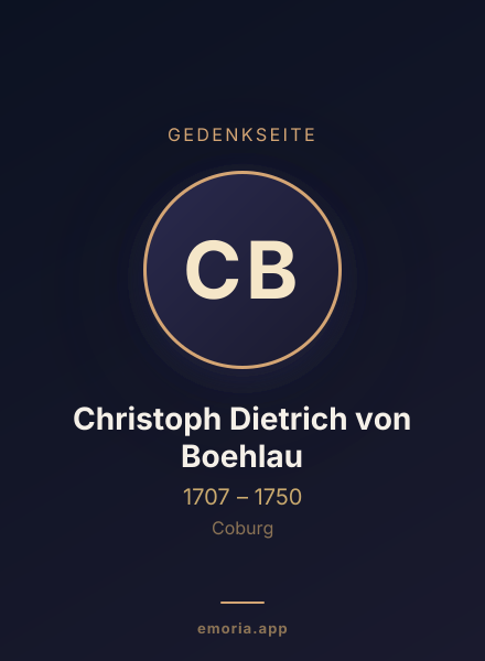 Gedenkportrait von Christoph Dietrich von Boehlau