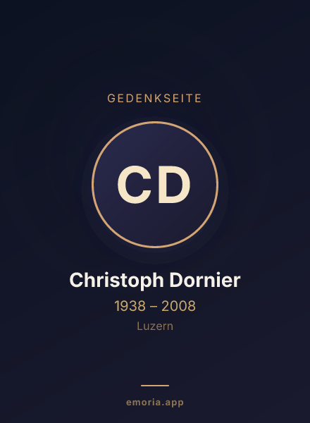 Gedenkportrait von Christoph Dornier