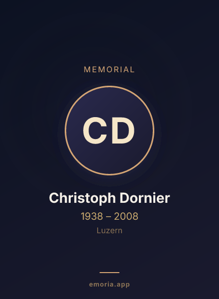 Memorial portrait of Christoph Dornier