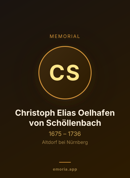 Memorial portrait of Christoph Elias Oelhafen von Schöllenbach