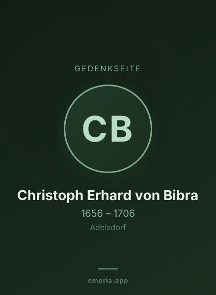 Gedenkportrait von Christoph Erhard von Bibra