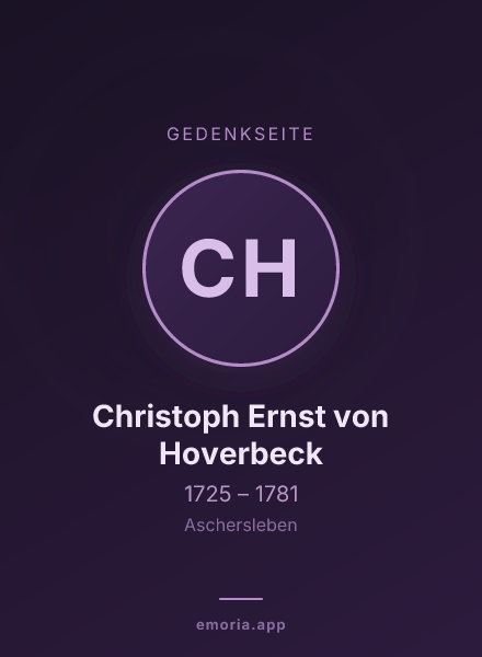 Gedenkportrait von Christoph Ernst von Hoverbeck