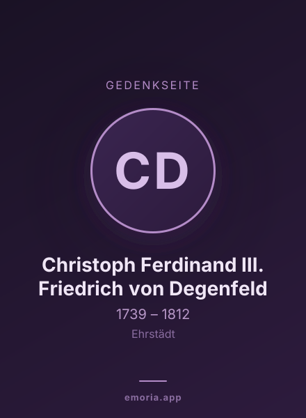 Gedenkportrait von Christoph Ferdinand III. Friedrich von Degenfeld
