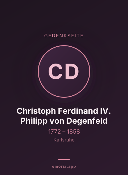 Gedenkportrait von Christoph Ferdinand IV. Philipp von Degenfeld
