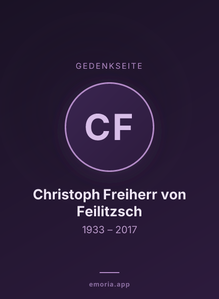 Gedenkportrait von Christoph Freiherr von Feilitzsch