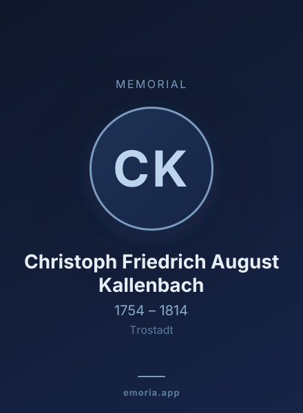 Memorial portrait of Christoph Friedrich August Kallenbach