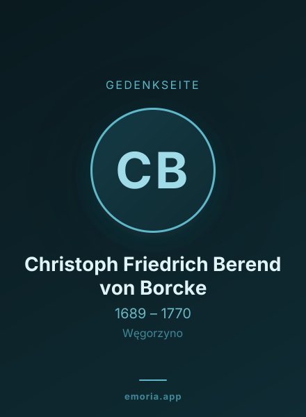 Gedenkportrait von Christoph Friedrich Berend von Borcke