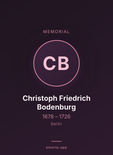 Memorial portrait of Christoph Friedrich Bodenburg