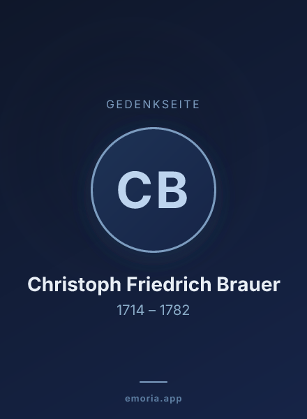 Gedenkportrait von Christoph Friedrich Brauer