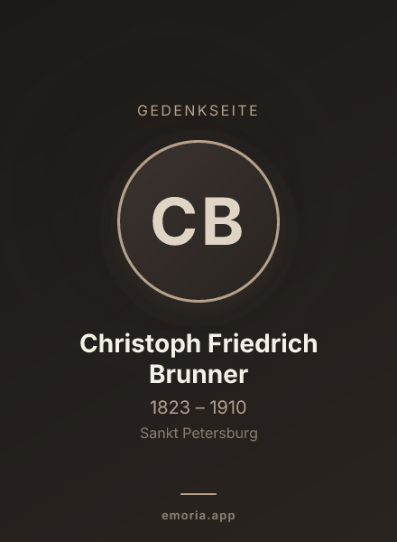 Gedenkportrait von Christoph Friedrich Brunner