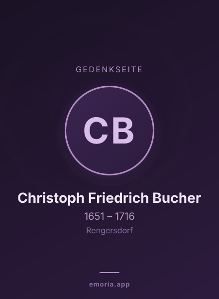 Gedenkportrait von Christoph Friedrich Bucher