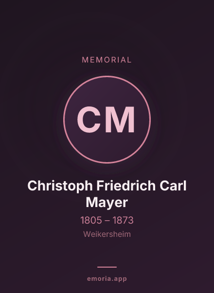 Memorial portrait of Christoph Friedrich Carl Mayer