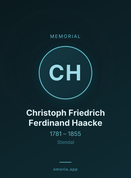Memorial portrait of Christoph Friedrich Ferdinand Haacke