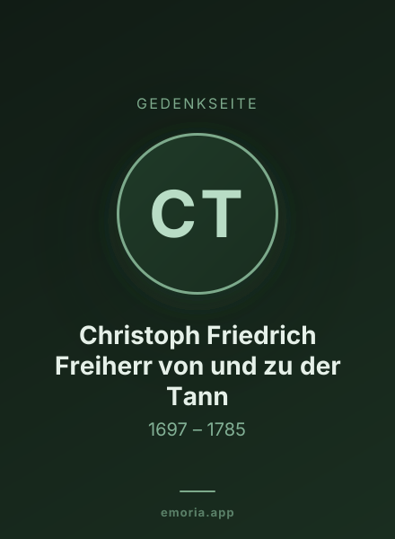 Gedenkportrait von Christoph Friedrich Freiherr von und zu der Tann