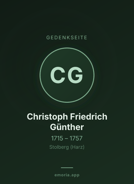 Gedenkportrait von Christoph Friedrich Günther