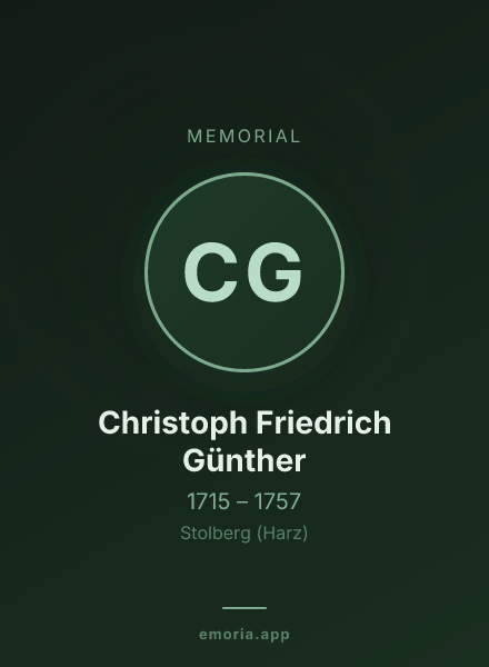 Memorial portrait of Christoph Friedrich Günther