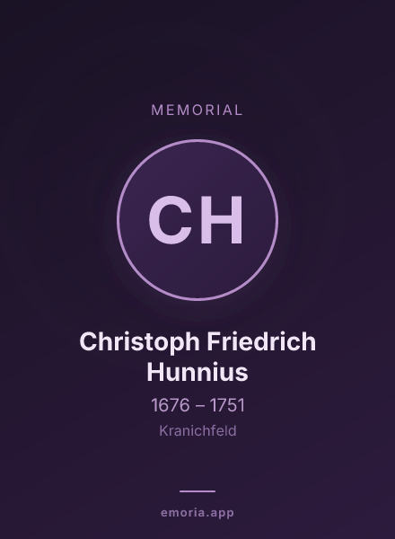 Memorial portrait of Christoph Friedrich Hunnius
