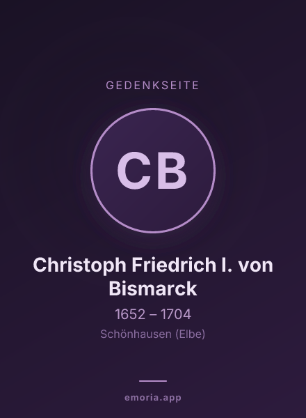 Gedenkportrait von Christoph Friedrich I. von Bismarck