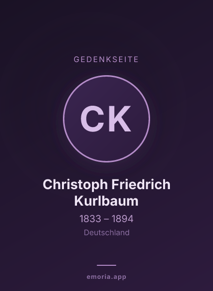 Gedenkportrait von Christoph Friedrich Kurlbaum