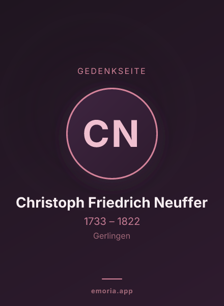 Gedenkportrait von Christoph Friedrich Neuffer
