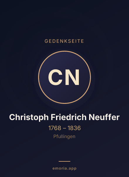 Gedenkportrait von Christoph Friedrich Neuffer