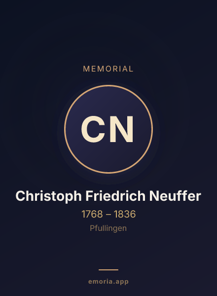 Memorial portrait of Christoph Friedrich Neuffer