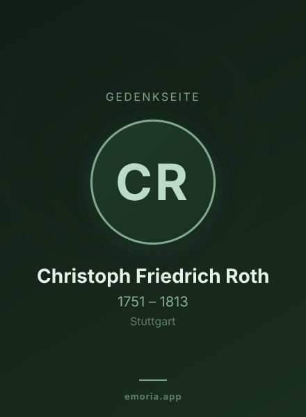 Gedenkportrait von Christoph Friedrich Roth