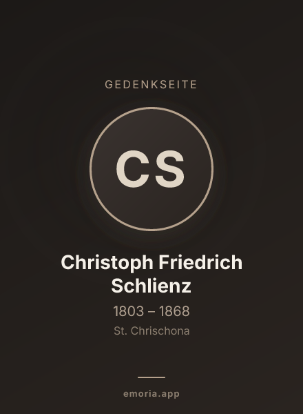 Gedenkportrait von Christoph Friedrich Schlienz