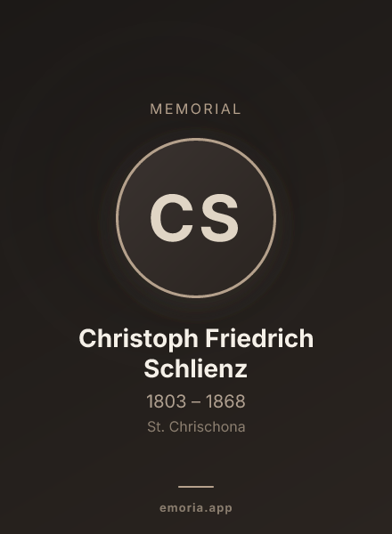 Memorial portrait of Christoph Friedrich Schlienz