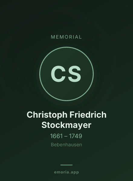 Memorial portrait of Christoph Friedrich Stockmayer