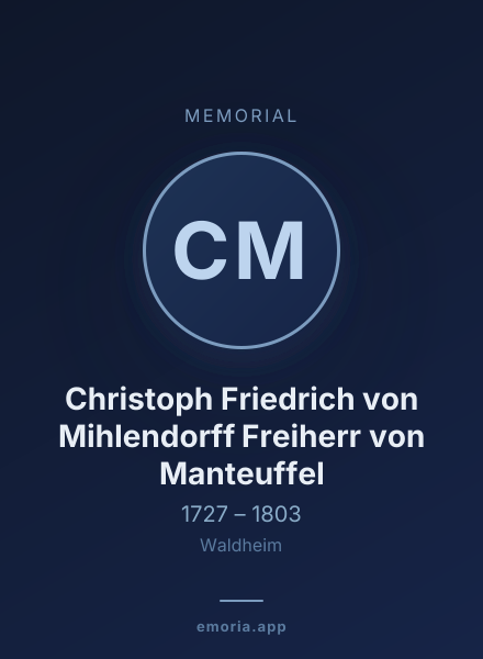 Memorial portrait of Christoph Friedrich von Mihlendorff Freiherr von Manteuffel