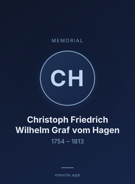 Memorial portrait of Christoph Friedrich Wilhelm Graf vom Hagen