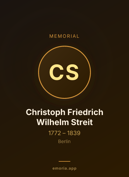 Memorial portrait of Christoph Friedrich Wilhelm Streit