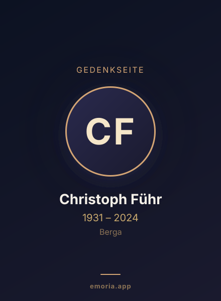 Gedenkportrait von Christoph Führ