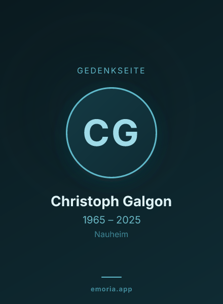 Gedenkportrait von Christoph Galgon
