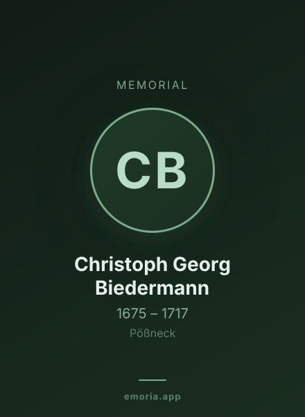 Memorial portrait of Christoph Georg Biedermann