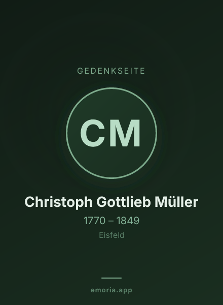 Gedenkportrait von Christoph Gottlieb Müller