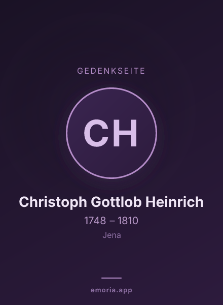 Gedenkportrait von Christoph Gottlob Heinrich