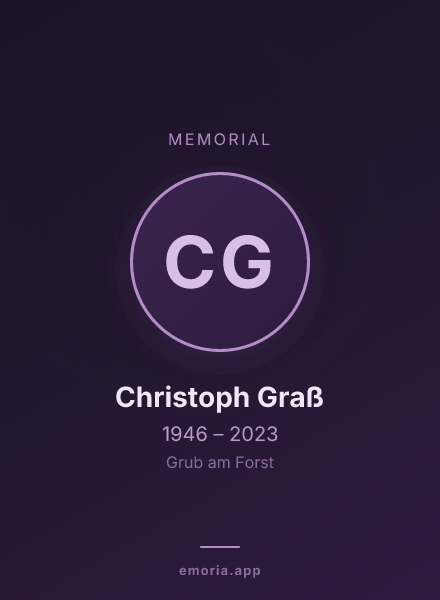 Memorial portrait of Christoph Graß