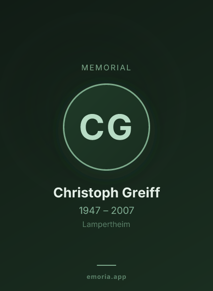 Memorial portrait of Christoph Greiff