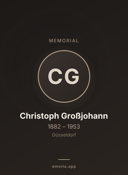 Memorial portrait of Christoph Großjohann