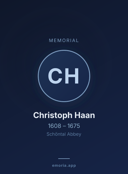 Memorial portrait of Christoph Haan