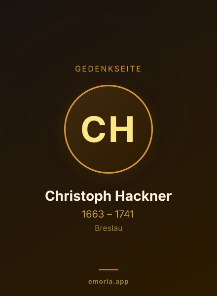 Gedenkportrait von Christoph Hackner