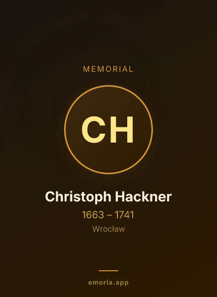 Memorial portrait of Christoph Hackner