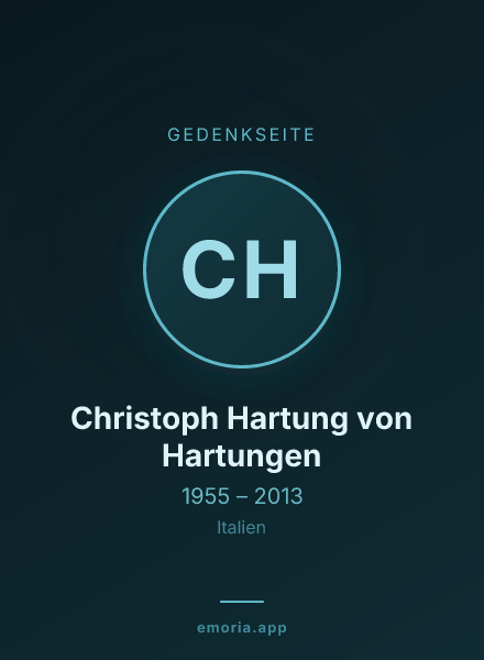 Gedenkportrait von Christoph Hartung von Hartungen