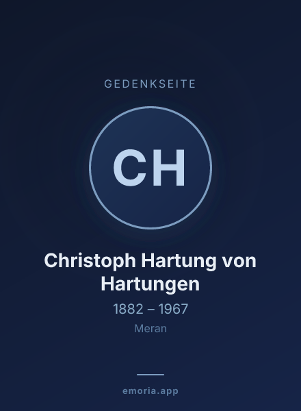 Gedenkportrait von Christoph Hartung von Hartungen