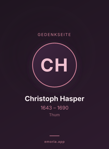 Gedenkportrait von Christoph Hasper