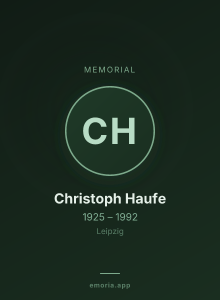 Memorial portrait of Christoph Haufe