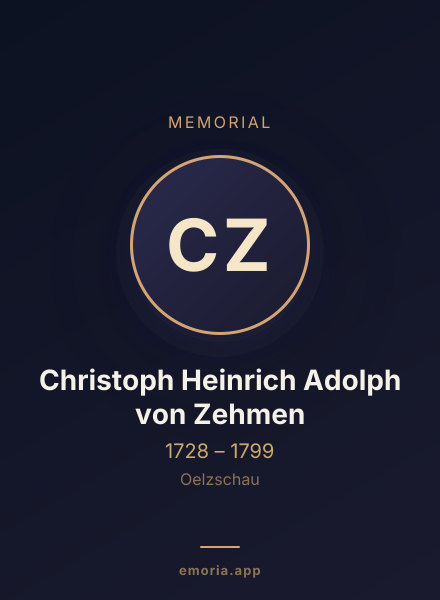 Memorial portrait of Christoph Heinrich Adolph von Zehmen