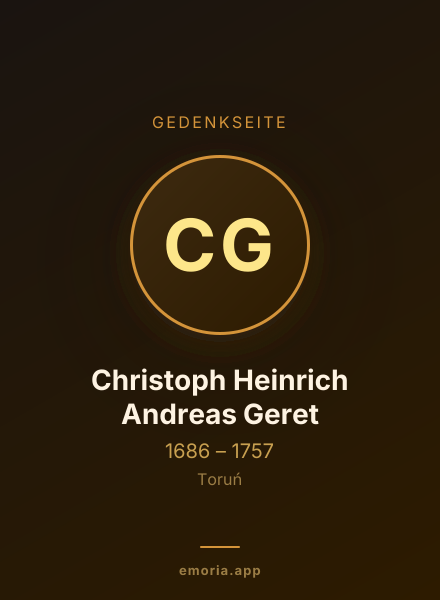 Gedenkportrait von Christoph Heinrich Andreas Geret
